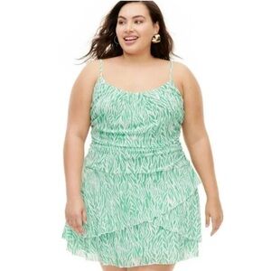 Diane Von Furstenberg x Target Green Mini Dress Strappy Mesh Sea Twig